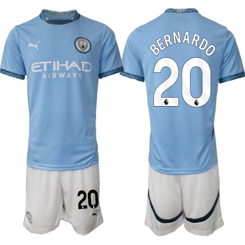 Men 2024-2025 Club Manchester City home blue 20 Soccer Jersey